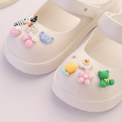 9pcs Cartoon Shoe Buckles Animal Fruit Plant Clogs Sandal Buckles