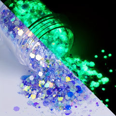 Glow in the Dark Chunky Glitter Sequins for Body Face Hair Nails