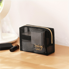 Portable Clear Mesh Makeup Pouch for Travel