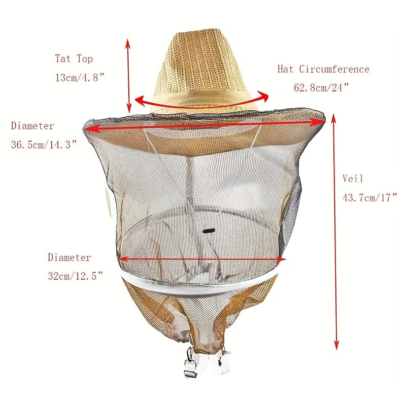 Beekeeping Veil Hat with Anti Bee Netting