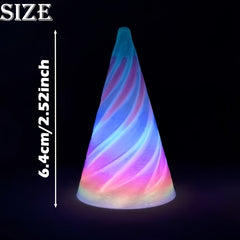 3D Printed Glow Rainbow Spiral Cone UV Absorbing Desk Decor