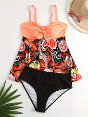  Vacay Tankini Set- Floral Bow Knot Top & Underwear 2 Piece