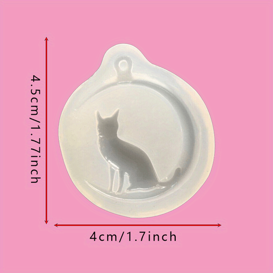 Moon Cat Silicone Pendant Mold for Resin Jewelry Making