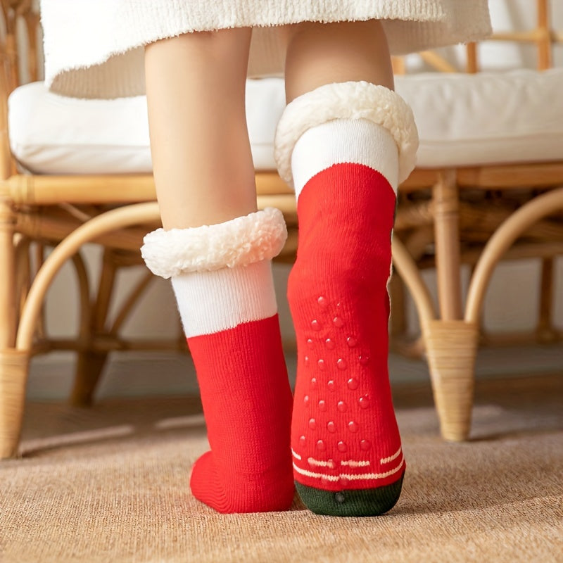 Christmas Winter Socks Non-slip Thick Lambswool Crew Socks