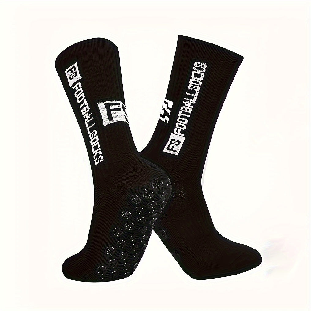 6 Pairs Non-Slip Crew Socks for Soccer Running Hiking
