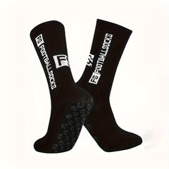 6 Pairs Non-Slip Crew Socks for Soccer Running Hiking