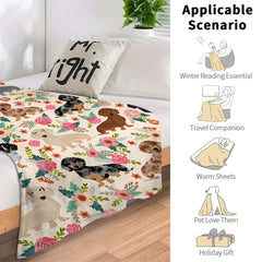 Dog Print Blanket Lightweight Soft Warm for Sofa Bed Four Seasons