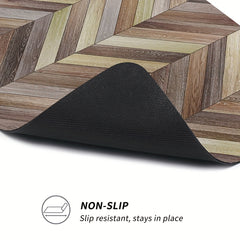 Wooden Board Printed Floor Mat Polyester Material Carpet
