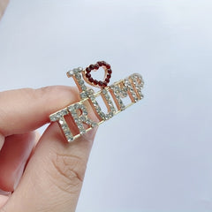 Rhinestone Letter Brooch Pin Casual Party Jewelry