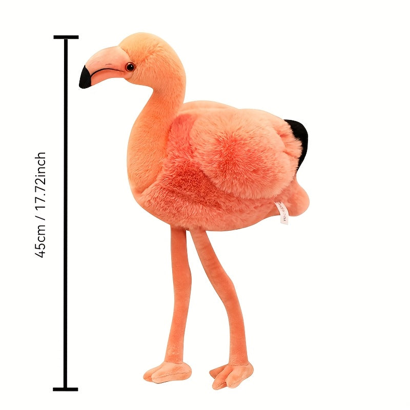 45cm Bright Pink Flamingo Plush Toy with Yellow Beak, Kids Room Decor Gift