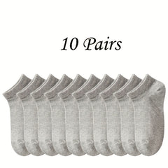 10 20 30 Pairs Unisex Solid Low Cut Socks Women's Stockings