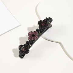 Crystal Stone Braided Hair Clips Satin Hair Bands Clover Rhinestone Hair Clip