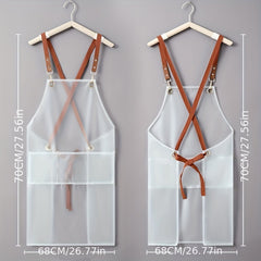 TPU Transparent Apron with Pockets & Stain Resistant Halter Apron