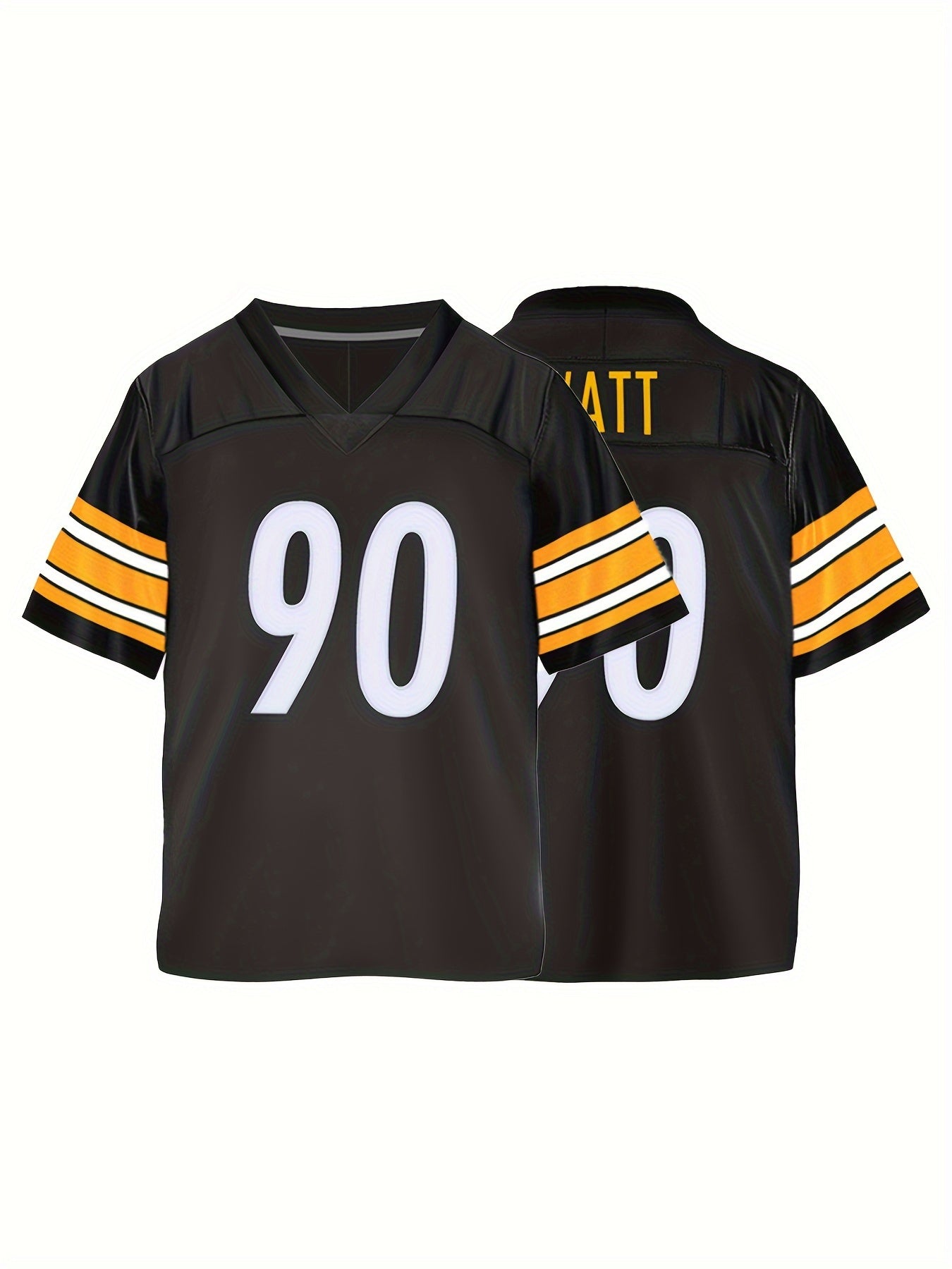 Boys Breathable Rugby Jersey V Neck Athletic Short Sleeves Football Shirt