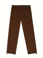 Men's Loose Letters Pattern Pants w/ Pockets Drawstring Trousers