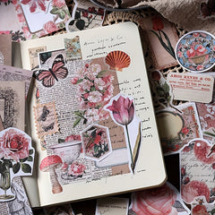 200pcs Vintage Scrapbook Material Journaling Paper Stickers