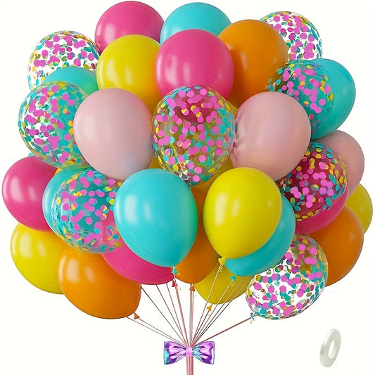 51-Piece Pink & Yellow Latex Balloons Set for Party Decorations