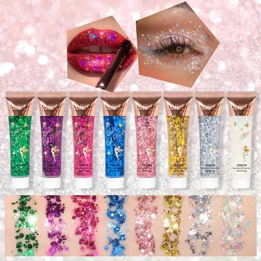 Sequin Gel Face Body Lip Eye Shadow Polarized Stage Makeup