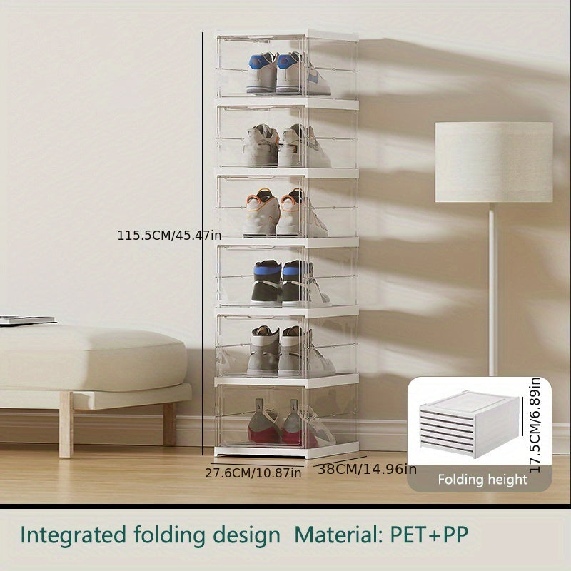 6pcs Portable Shoe Storage Boxes - Organize Shoes, Books