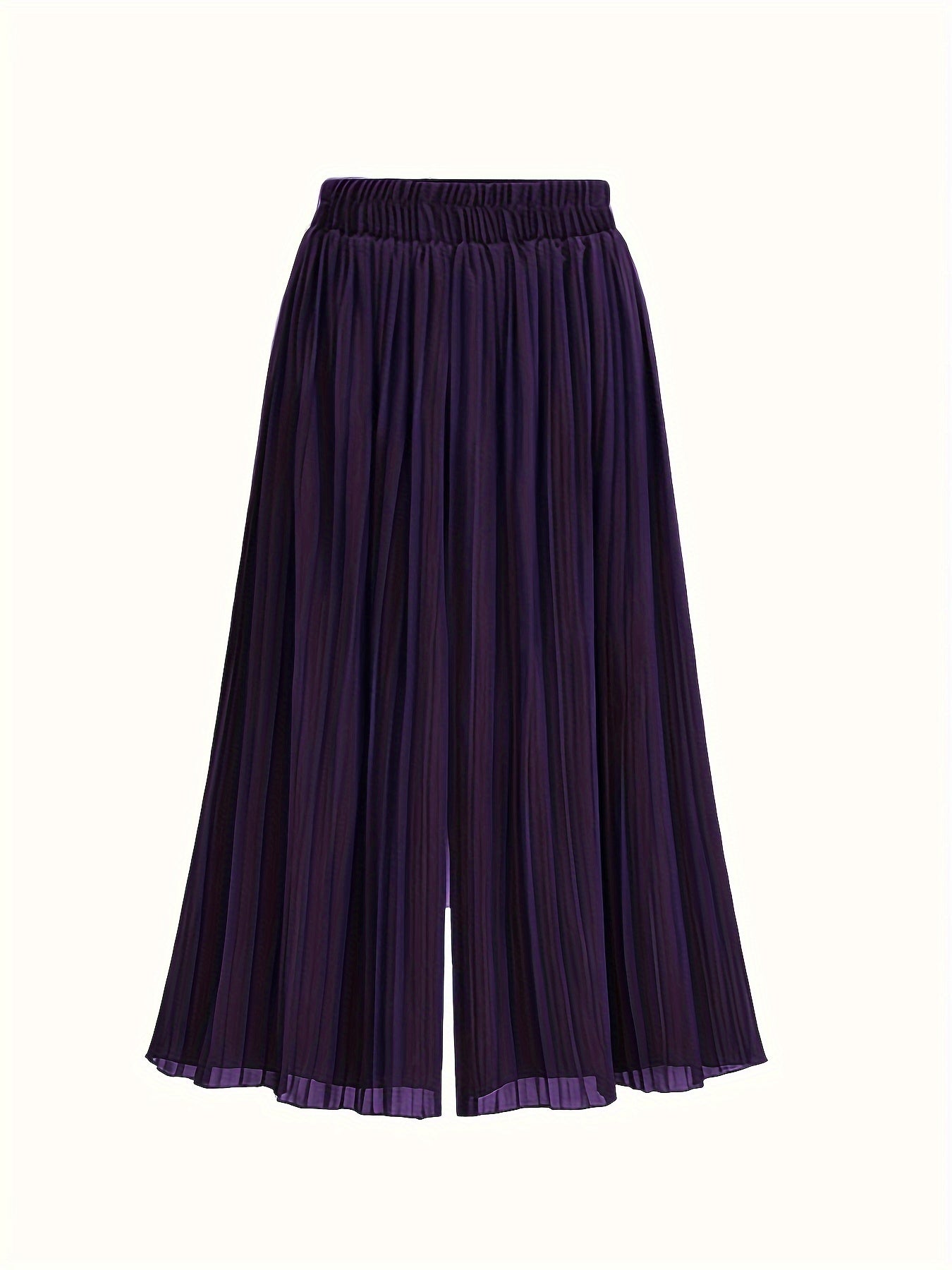  Wide Leg Trousers Elastic High Rise Pleated