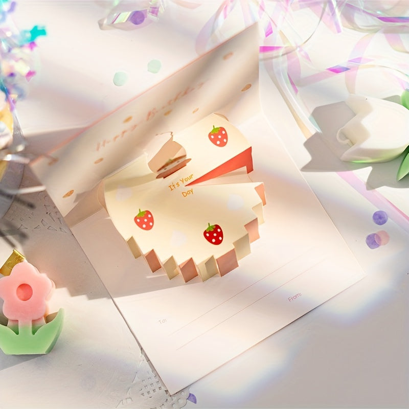 6Packs 3d Birthday Cake Thank You Small Card Set