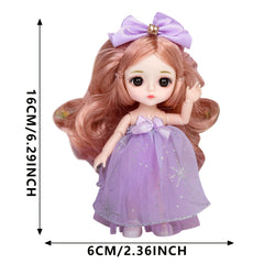 Purple Princess Doll 6.3-inch Gift For Girls Toy