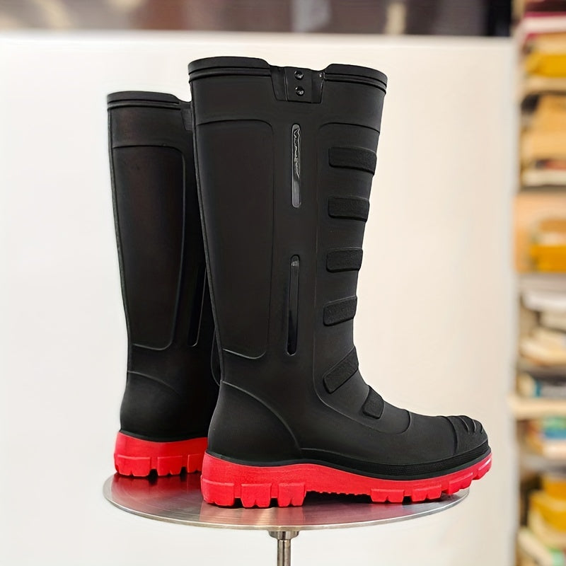 Men High Top Rain Boots Wear resistant Waterproof Non slip Rain Shoes
