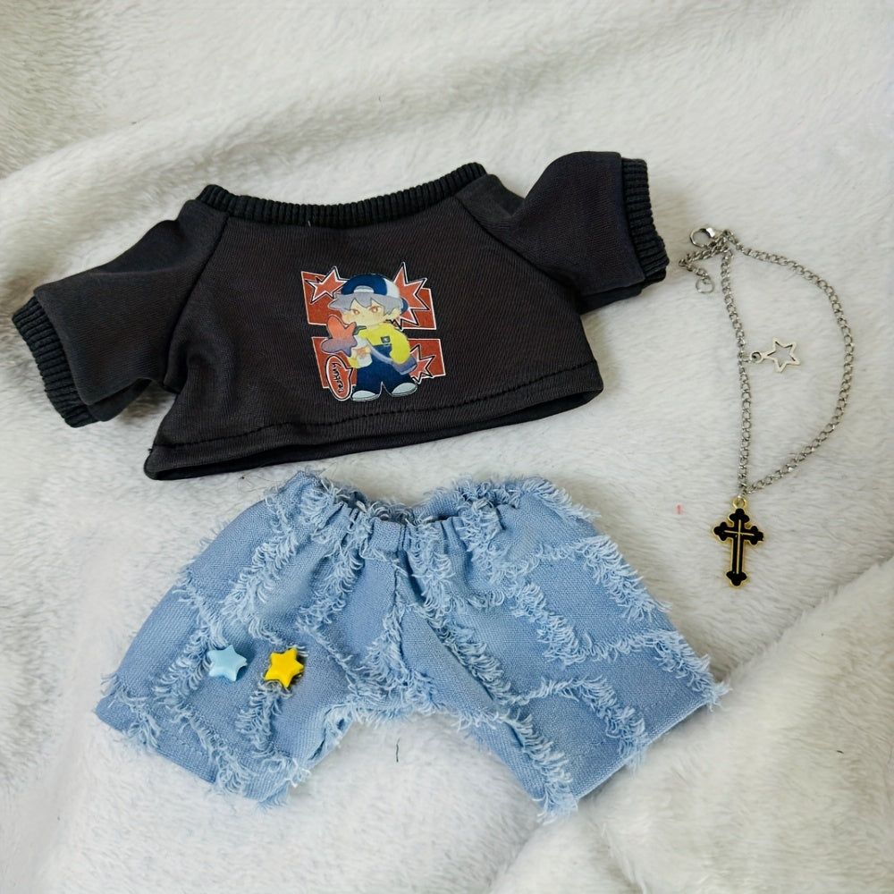 Dolls Baby Clothes Set - Tops, Jeans, Dress