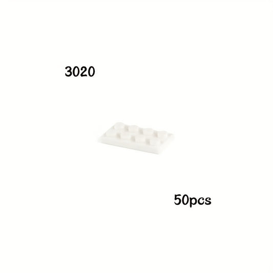 50pcs Bulk Building Blocks Thin Figure Bricks 2X4 Dots Educational