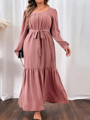  Square Neck Maxi Dress Women's Long Dress
