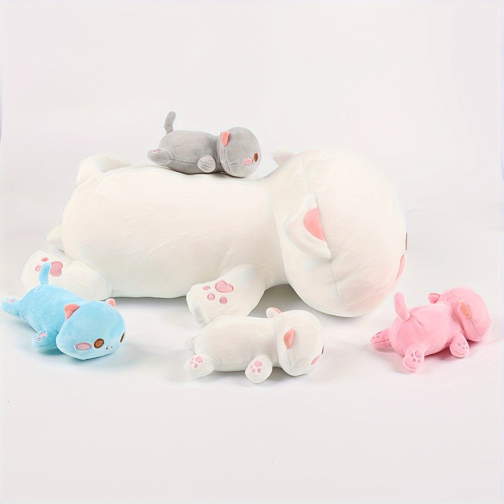 Adorable Cat Toy Set 4pcs Soft Plush Cat Toy Set 18 3 Mother & Youngsters Cat