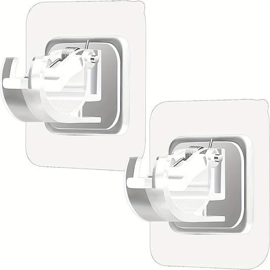 2pcs Self Adhesive Curtain Rod Brackets Nail Free