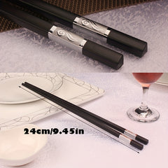 5 Pairs Alloy Chopsticks Reusable High-End Chinese Food Tableware