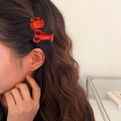 2pcs Sea Animal Hair Clip Crab Duck Billed Clip for Women Girls