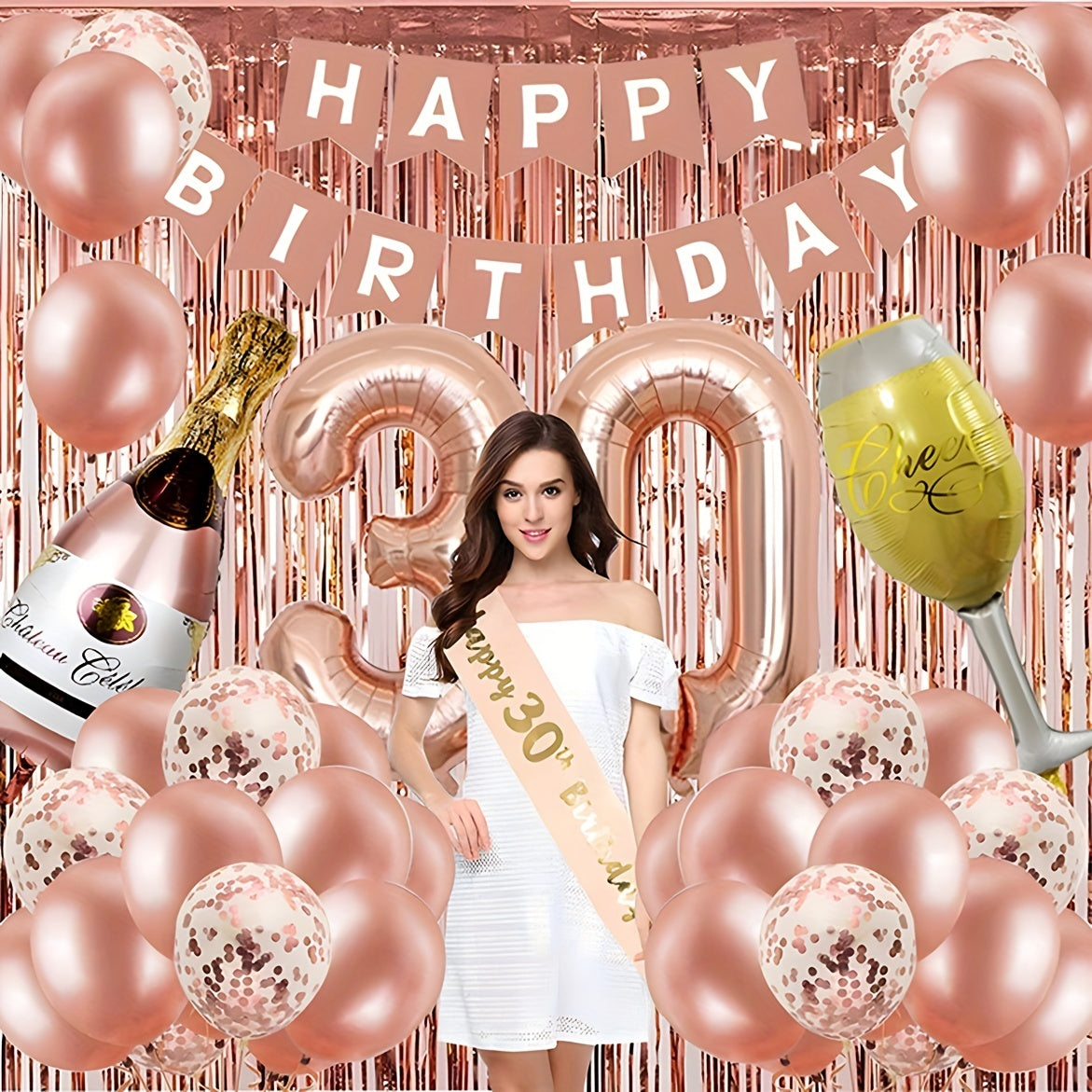 30th Birthday Decorations For Women Happy Birthday Banner Kits