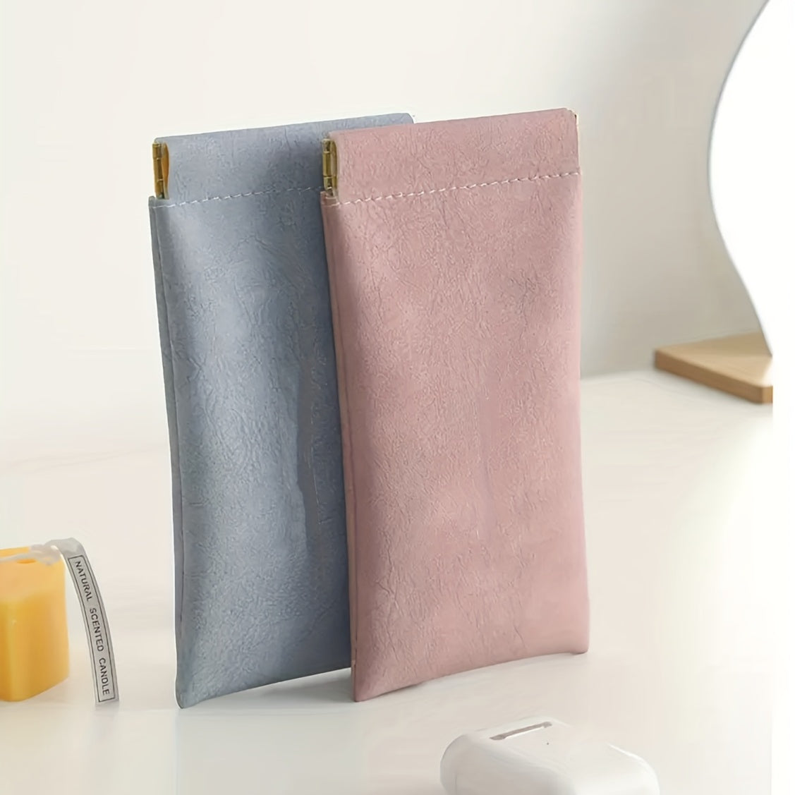 Portable Glasses Storage Bag PU Leather Protection Box