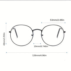 Vintage Round Metal Frame Glasses Unisex Anti Light Glasses