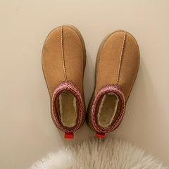 Women's Platform Short Boots Plush Lined Ankle Boots Comfortable Winter Boots