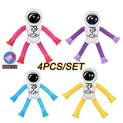 4pcs Astronaut Robot Telescopic Toys Set Educational & Relaxing Puzzle
