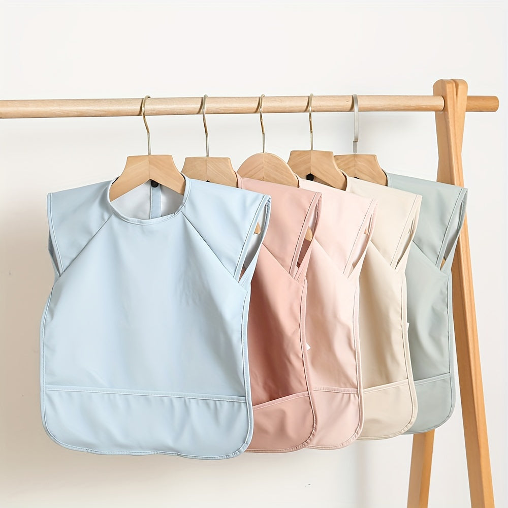 Kids Sleeveless PU Feeding Bib Waterproof Plain Bib