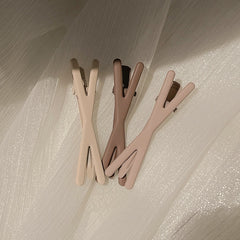 3pcs Matte Solid Snap Hair Clips for Ladies