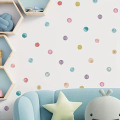 Watercolor Dots Removable Vinyl Wall Stickers 2/3pcs