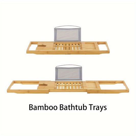 Bamboo Bathtub Tray Caddy with Sides