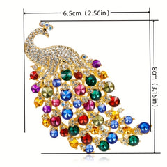 Glamour Zircon Peacock Brooch Pin Multicolor Women Party Wedding