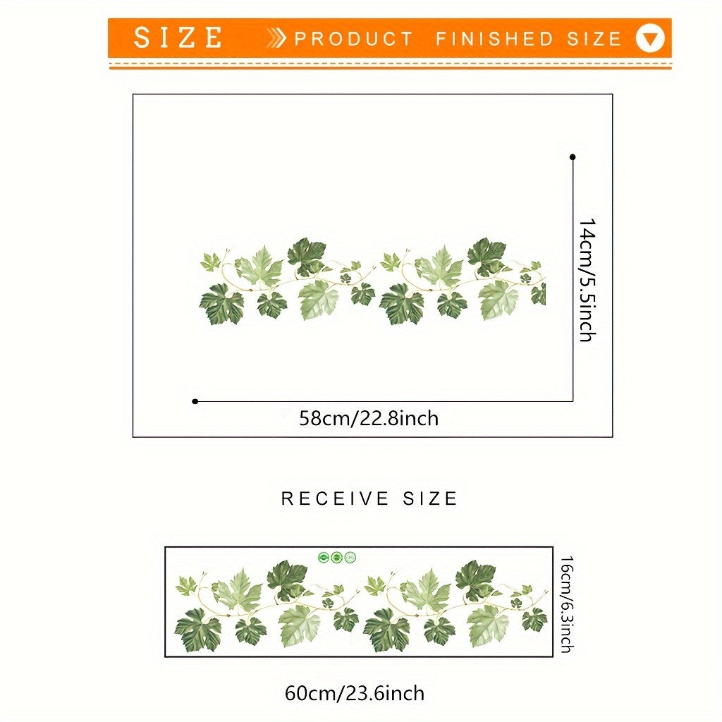 PVC Hanging Vine Wall Decals Green Leaves Plant Transfer Paper