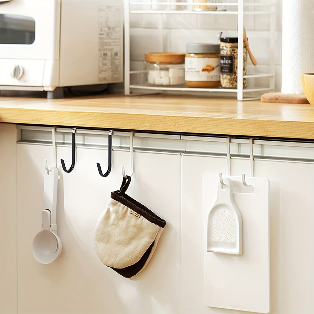 2pcs Over The Door Hook Heavy Duty Metal Hanger for Towels Clothes Bags Cubicle