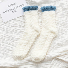 Fuzzy Floor Socks Warm Mid Tube Women's Stockings