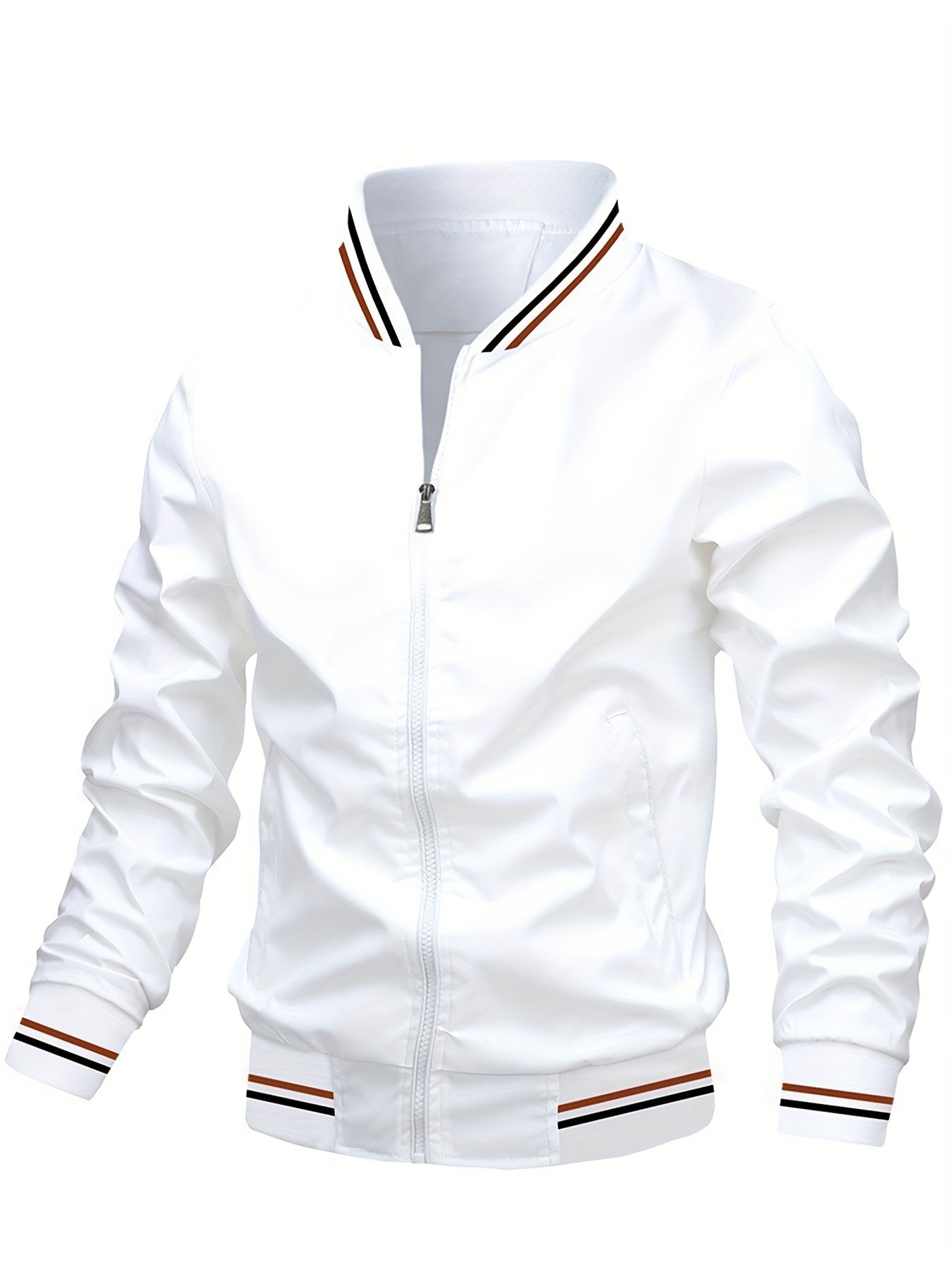 Men's Zipper Baseball Jacket for Spring/Autumn