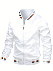 Men's Zipper Baseball Jacket for Spring/Autumn