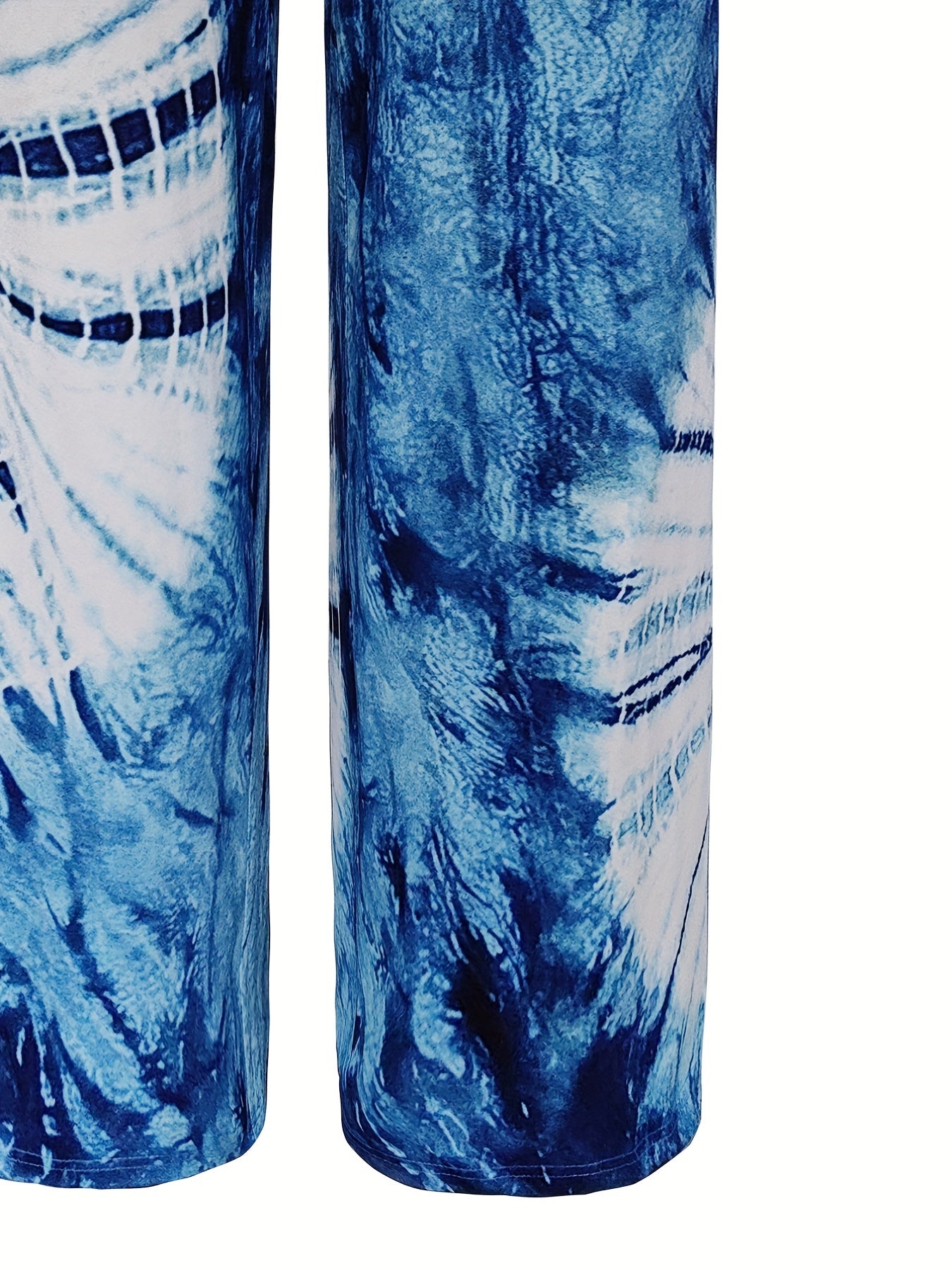  Boho Pants Women's Tie Dye Ruched Wide Leg Trousers